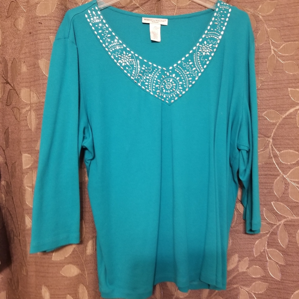 Rebecca  Malone Turquoise  top 2x with silver